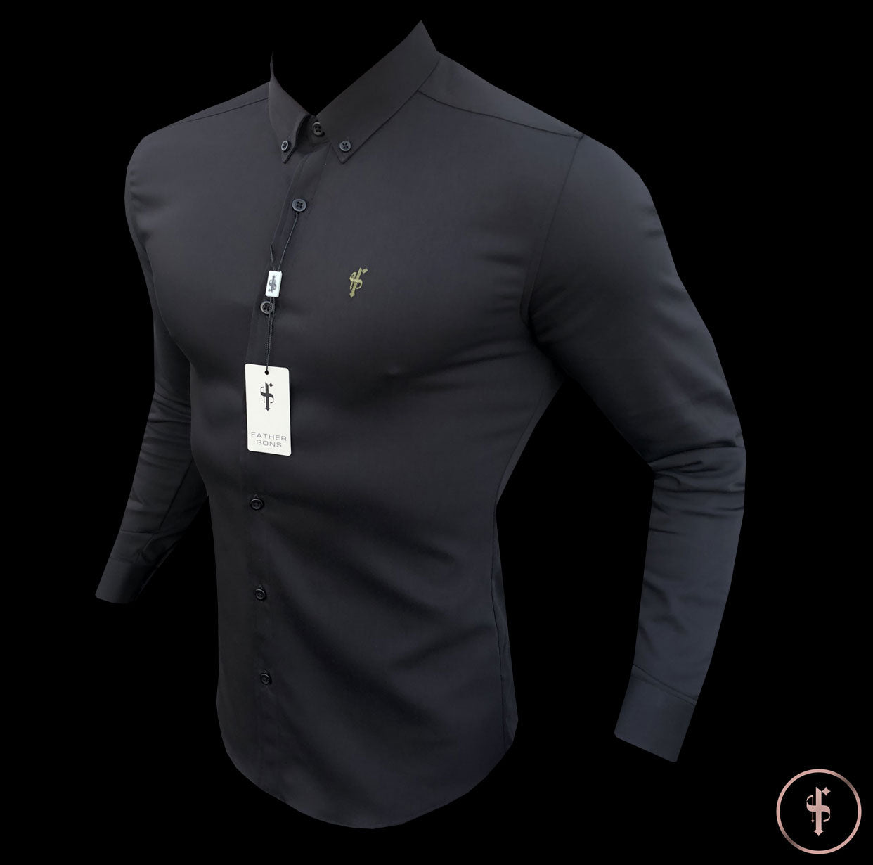 Super Slim Ultra Stretch Classic Black (Khaki Embroidery) - FS480