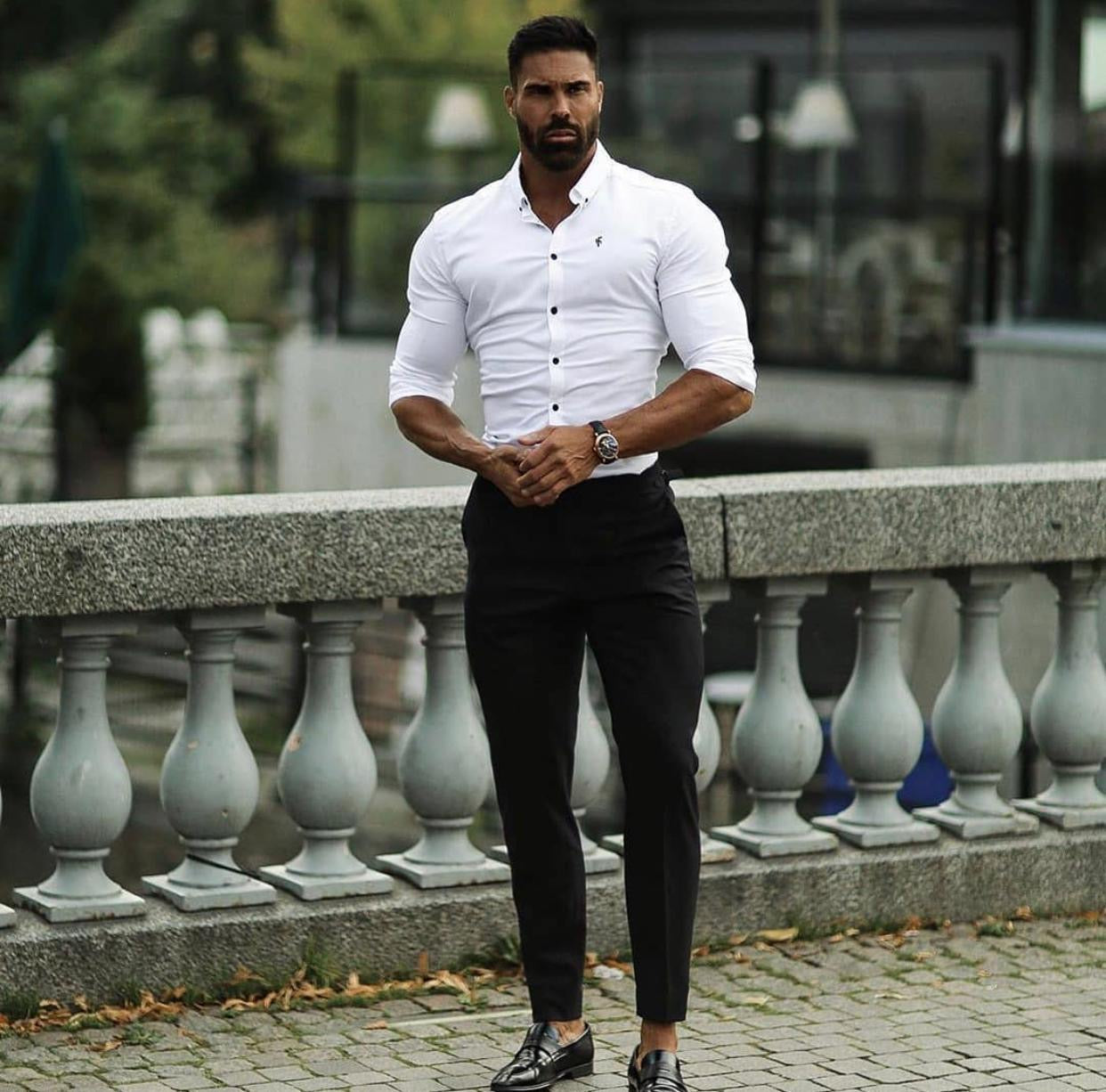 Super Slim Stretch Classic Oxford White - FS300