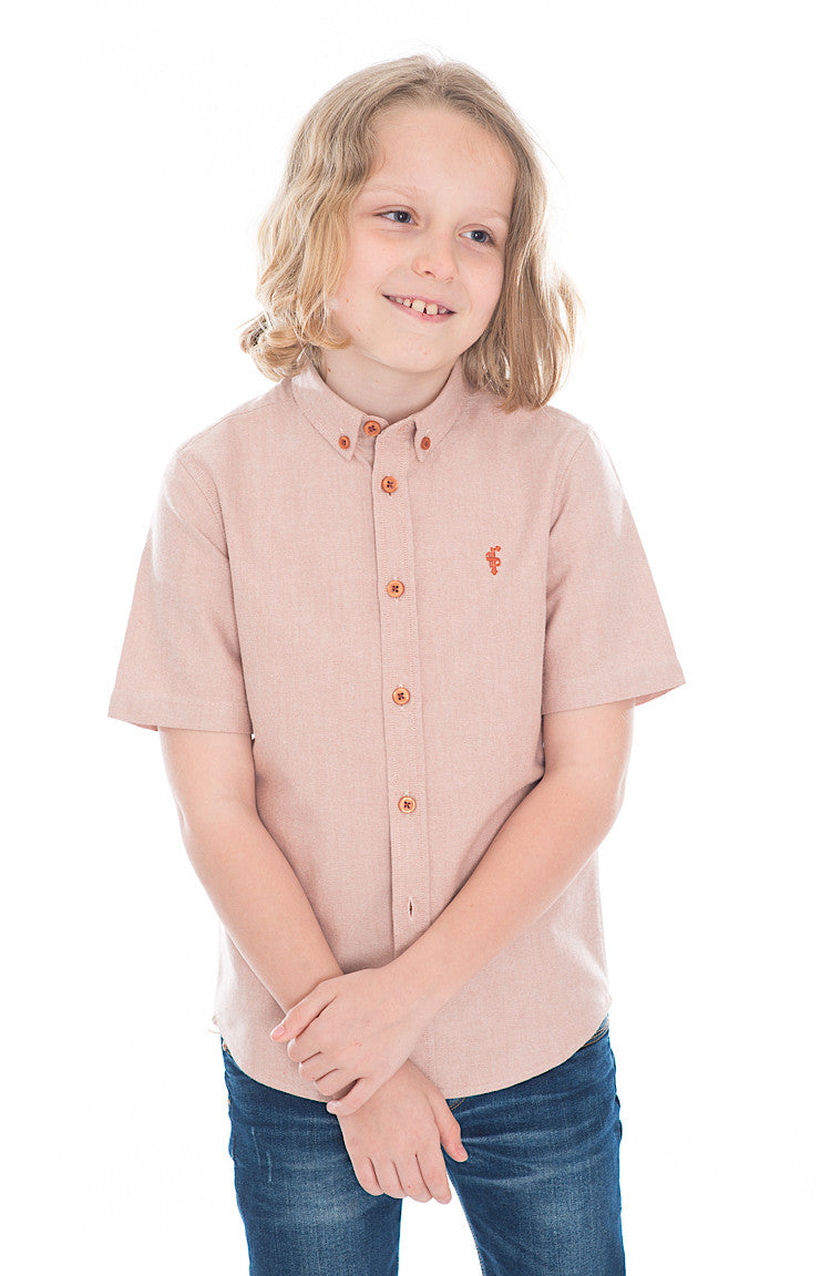 Boys Orange Oxford Contrast - FSB007 (LAST CHANCE)