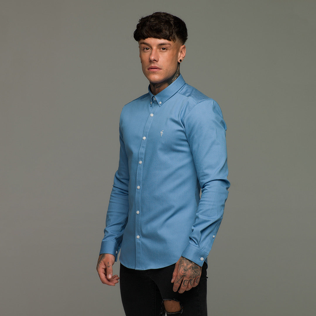 Super Slim Stretch Light Blue Denim Long Sleeve - FS208