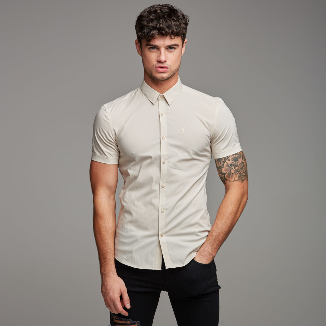 Super Slim Stretch Classic Sand Short Sleeve - FS239