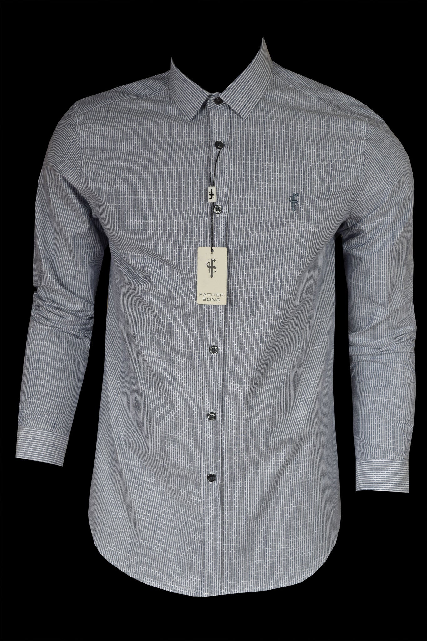 Platinum Stripe Grey Dobby Print - FS102 (LAST CHANCE)