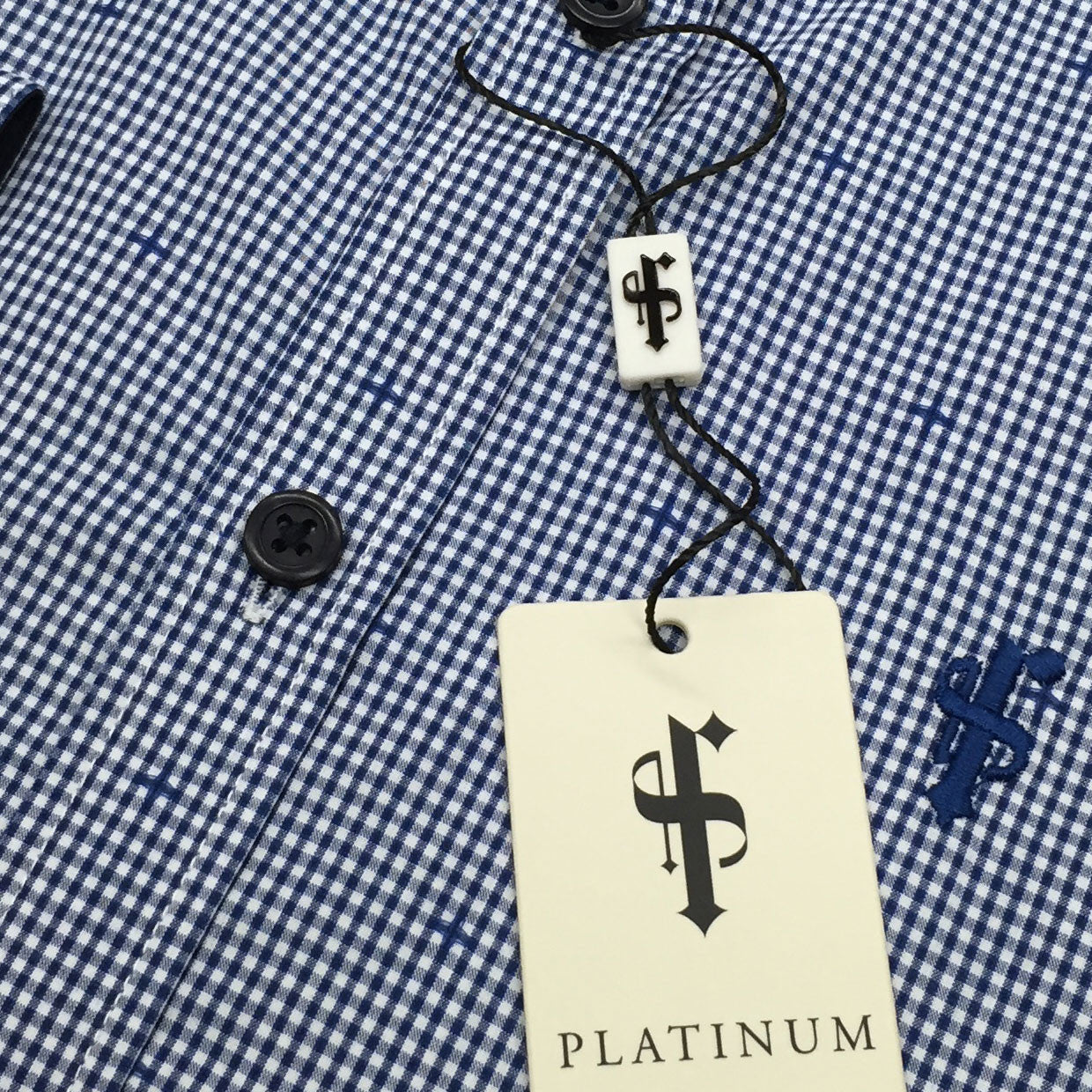Platinum Blue & White Gingham Check - FS108 (LAST CHANCE)