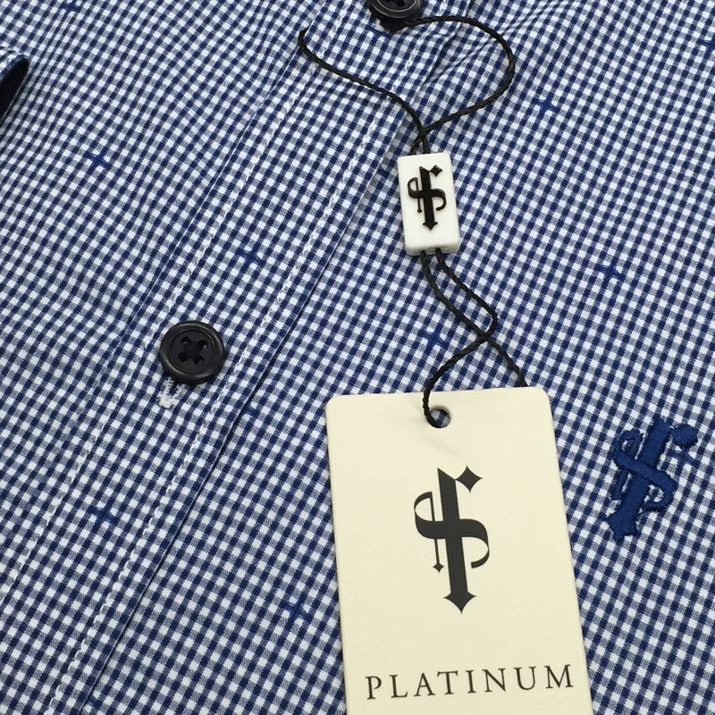 Father Sons Platinum Blue & White Gingham Check - FS108 (LAST CHANCE)