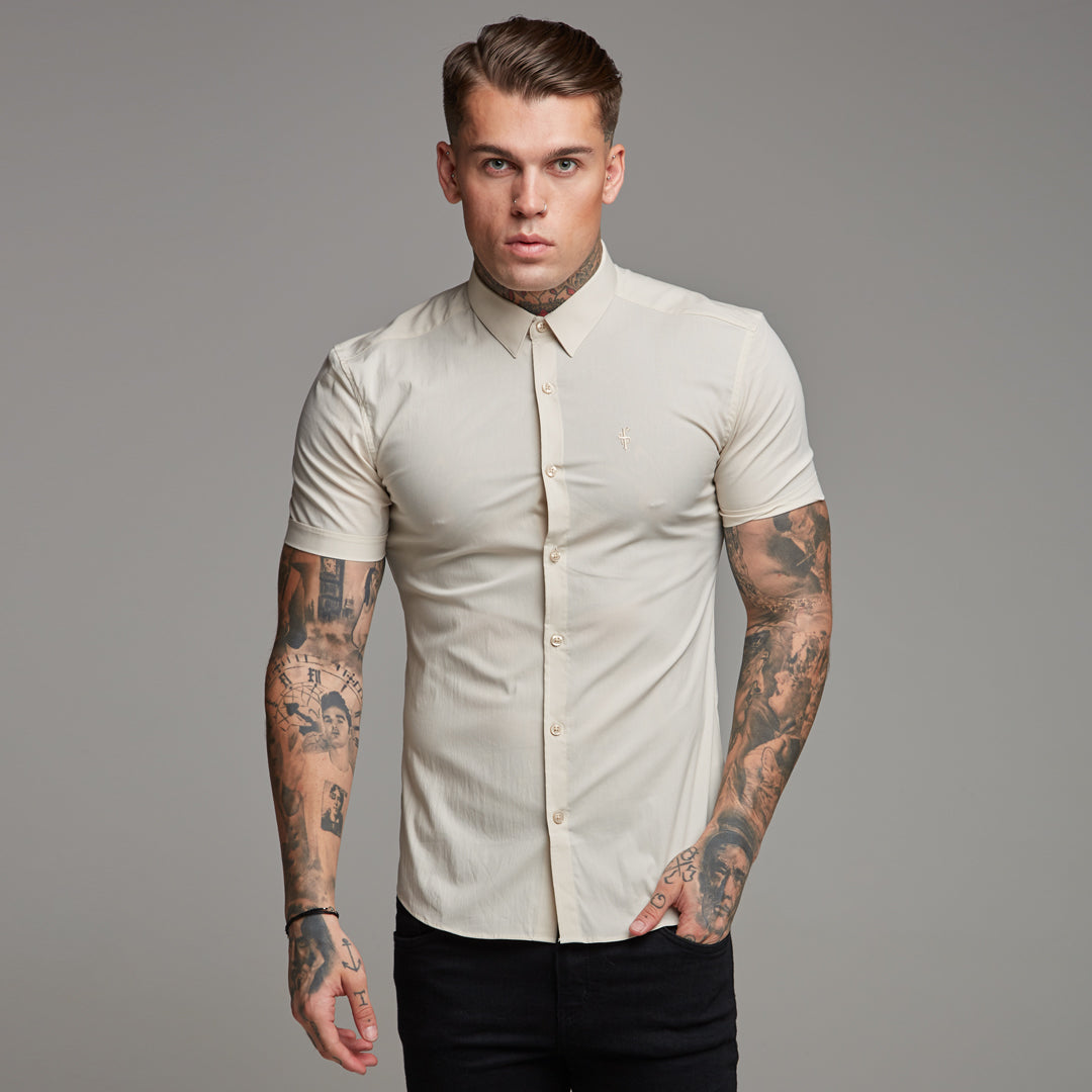 Super Slim Stretch Classic Sand Short Sleeve - FS239