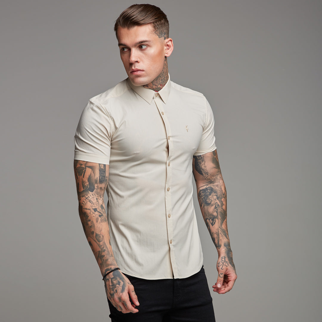 Super Slim Stretch Classic Sand Short Sleeve - FS239