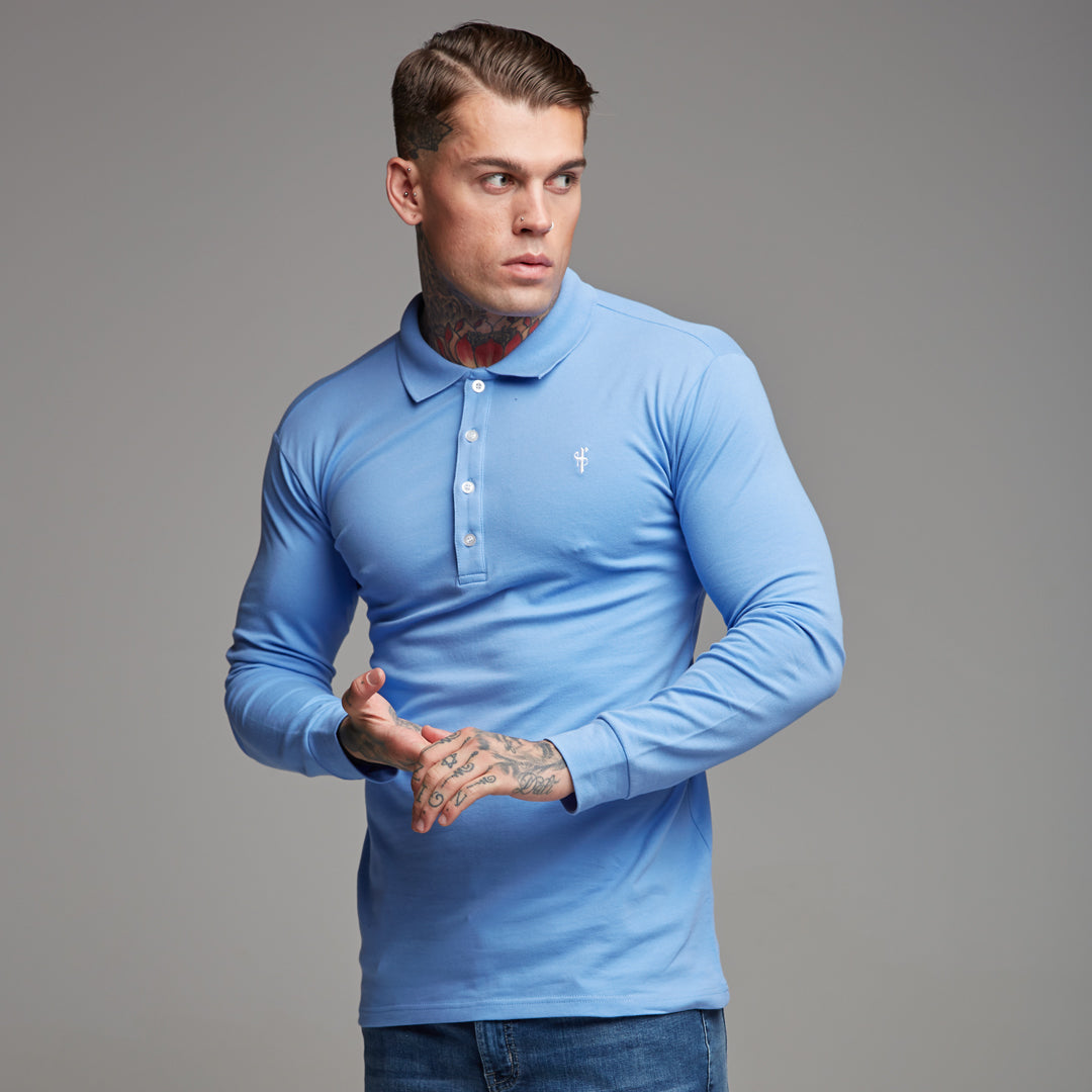 Classic Light Blue Polo Long Sleeve Shirt - FSH161