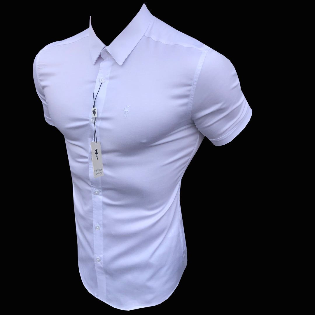 Super Slim Luxe Ultra Stretch Classic White Short Sleeve - FS332