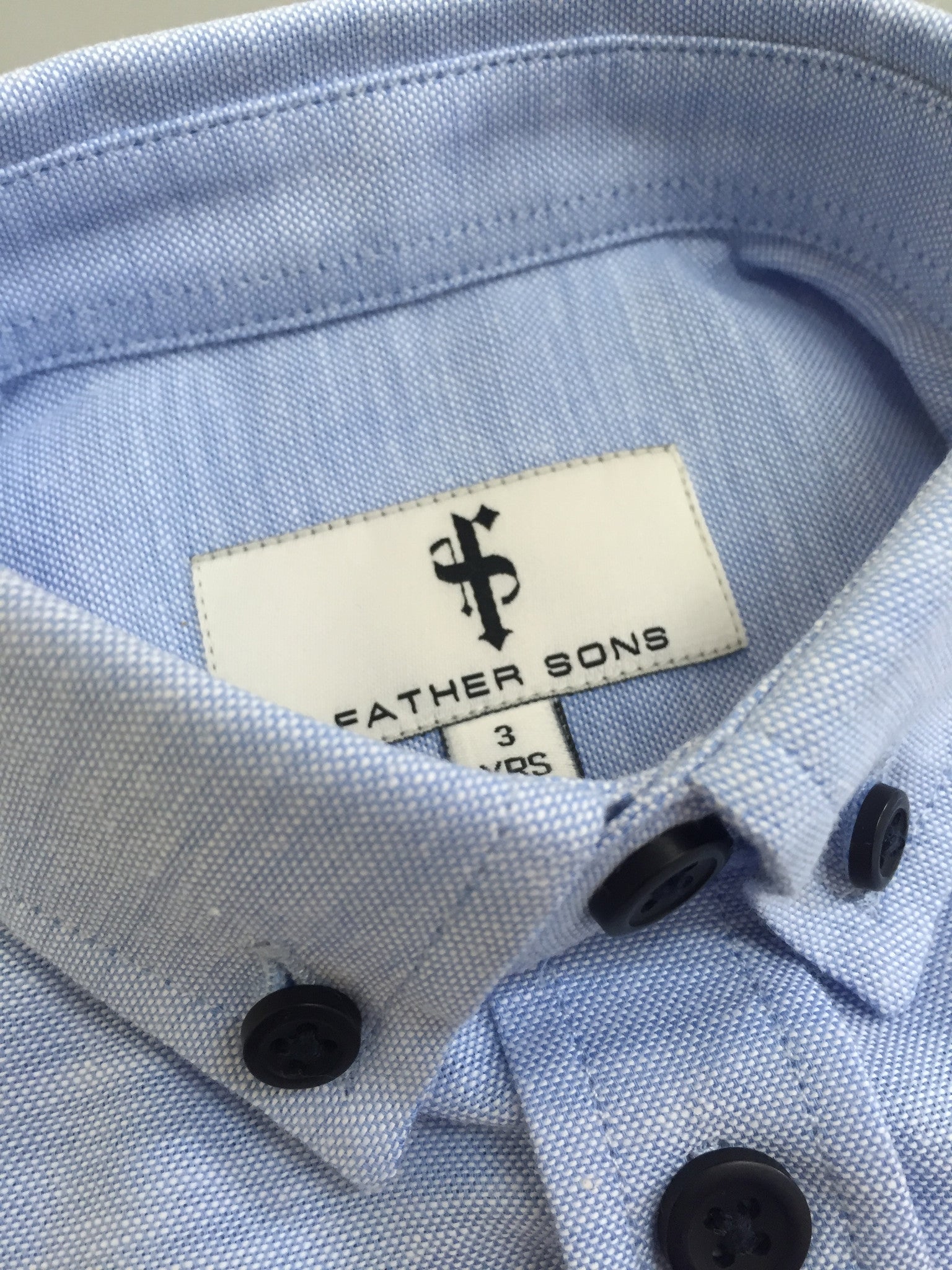 Boys Blue Oxford Contrast - FSB003 (LAST CHANCE)