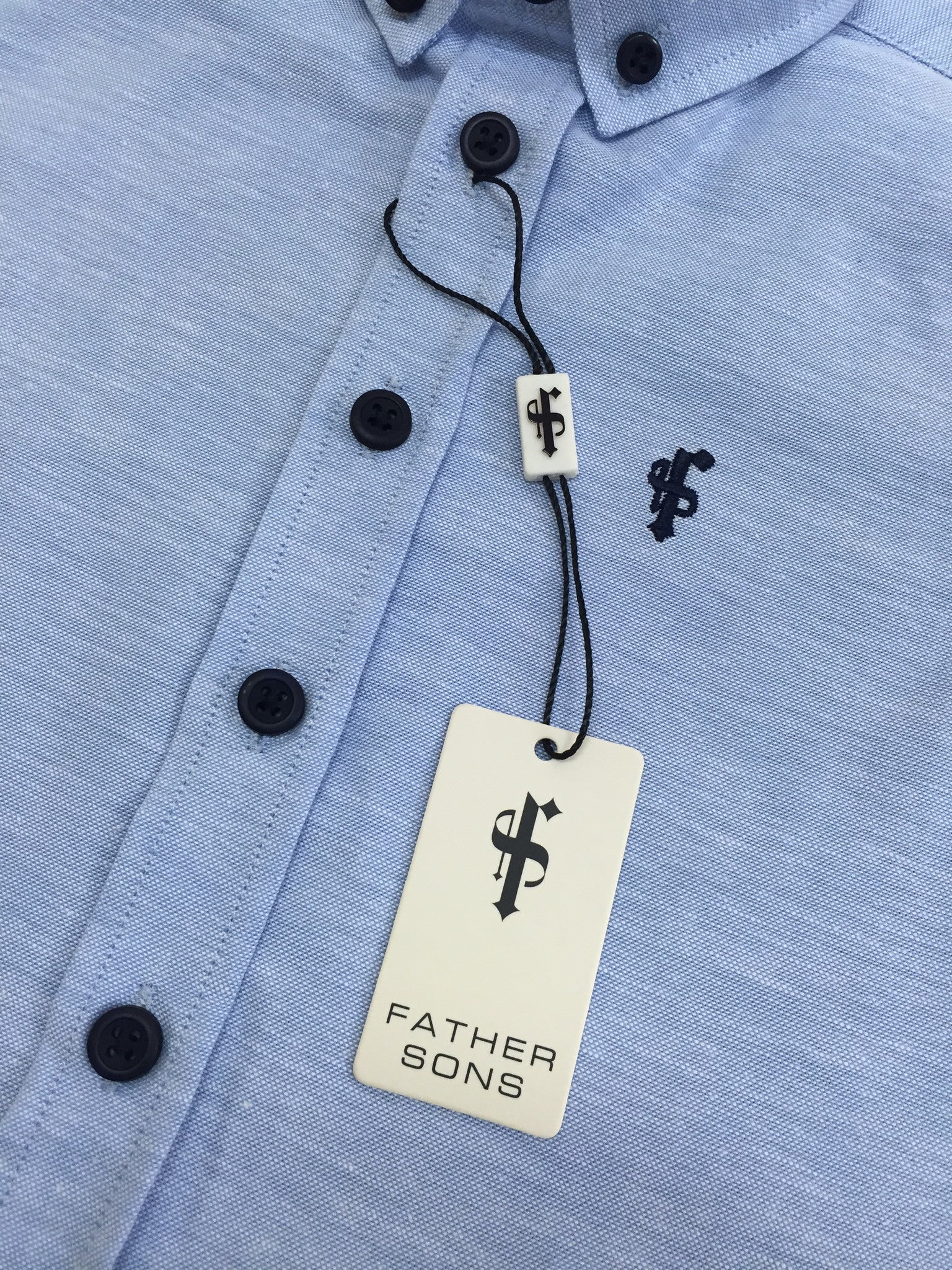 Boys Blue Oxford Contrast - FSB003 (LAST CHANCE)