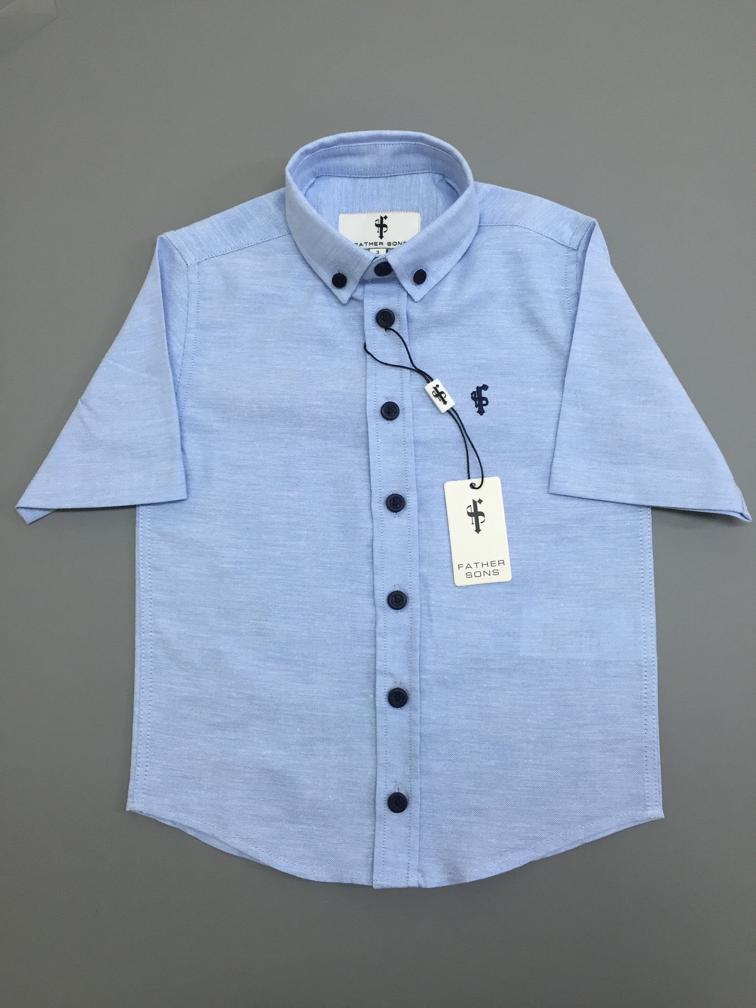 Boys Blue Oxford Contrast - FSB003 (LAST CHANCE)