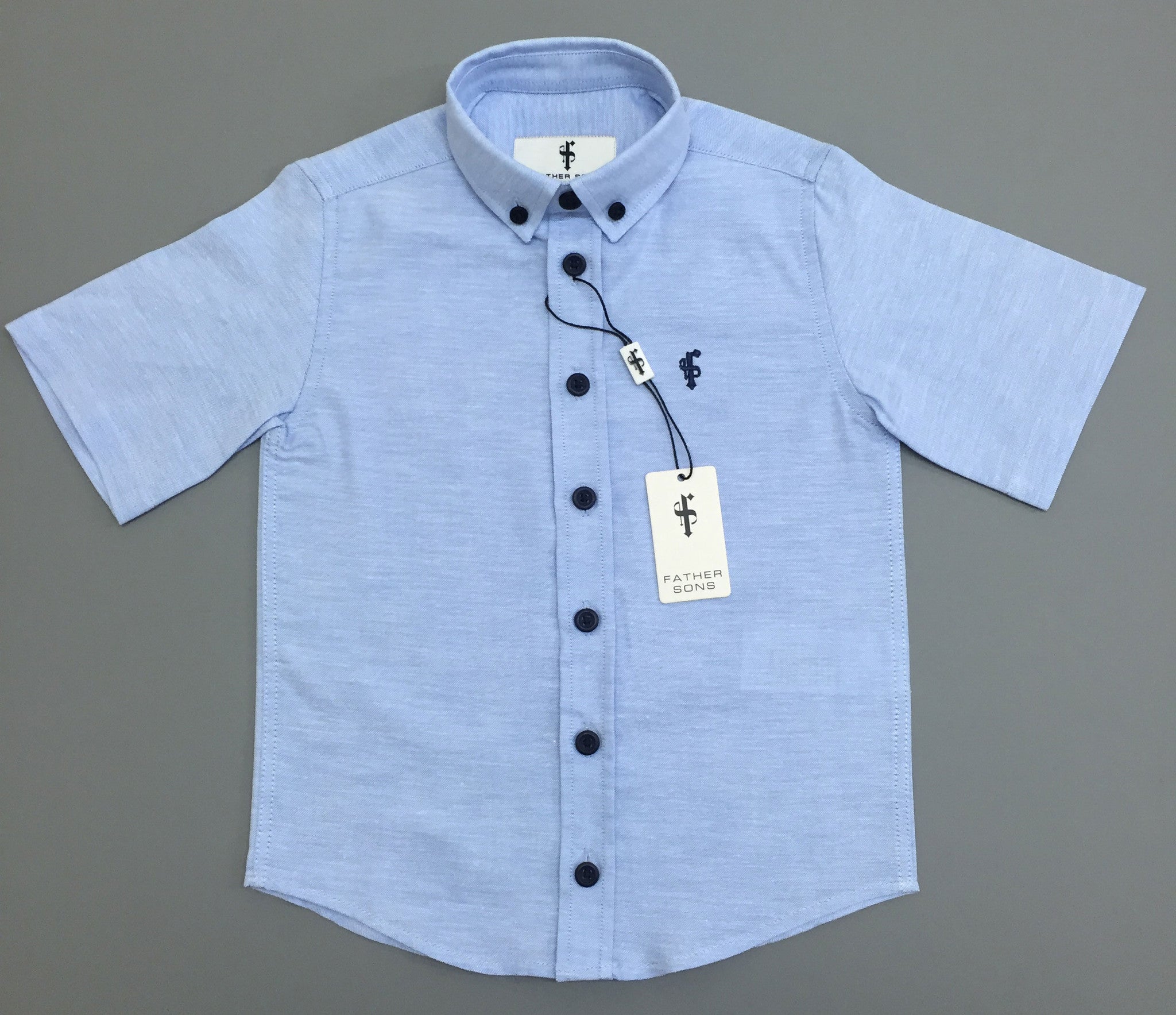 Boys Blue Oxford Contrast - FSB003 (LAST CHANCE)