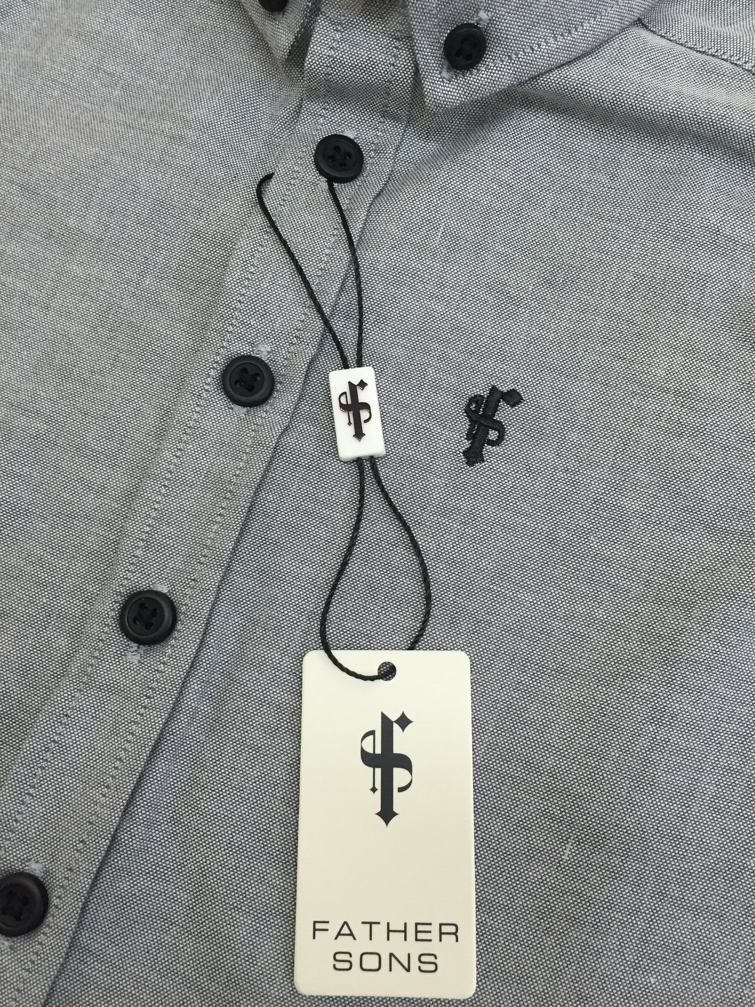 Boys Grey Oxford Contrast - FSB004 (LAST CHANCE)