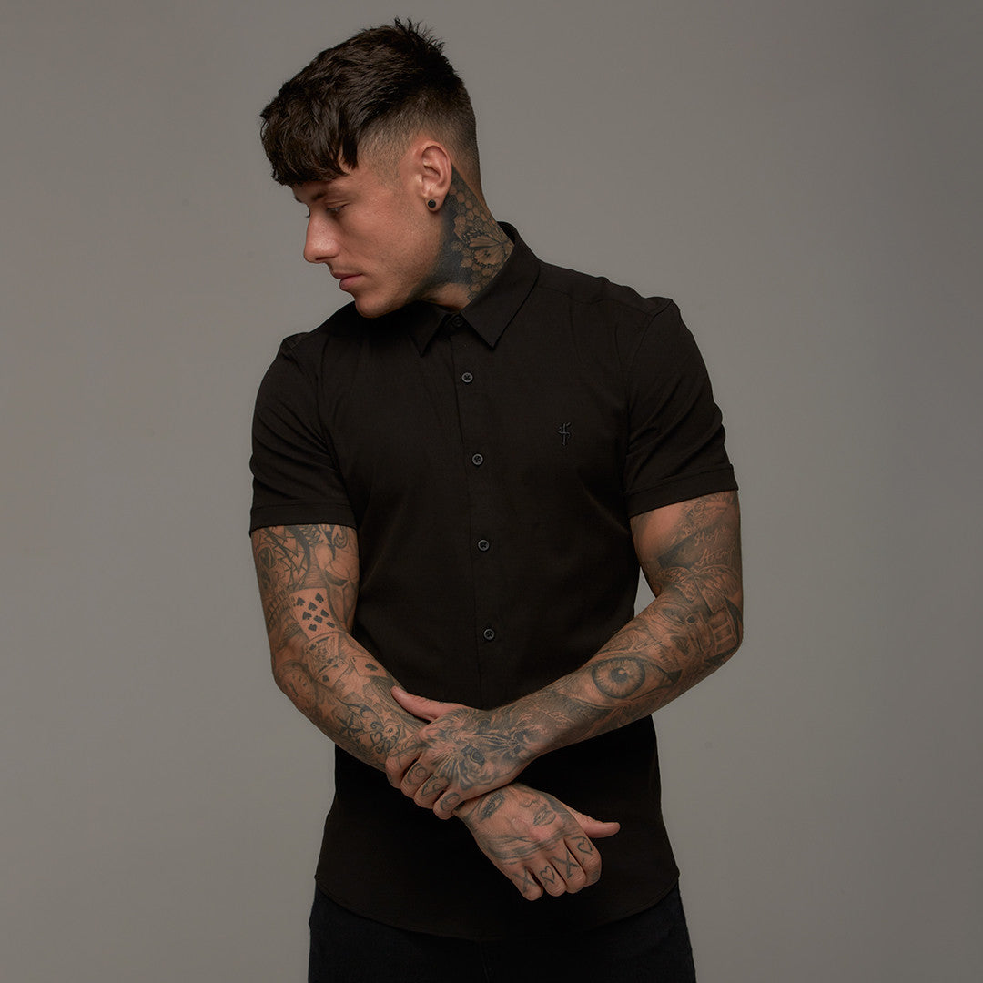 Super Slim Luxe Ultra Stretch Classic Black Short Sleeve - FS227