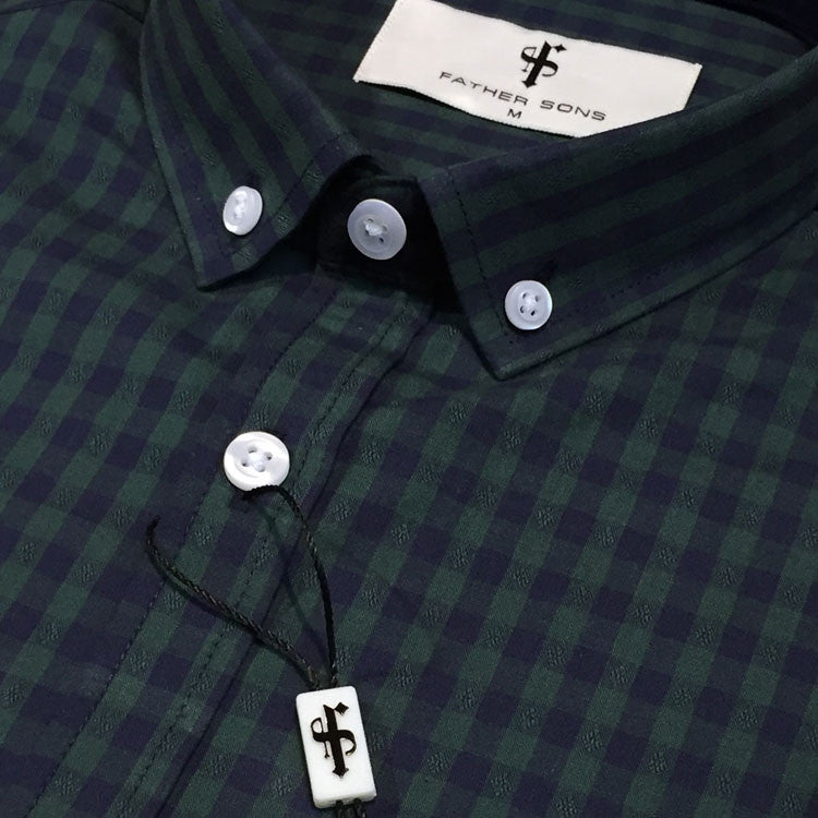 Father Sons Green & Navy Tartan Short Sleeve - FS082 (LAST CHANCE)