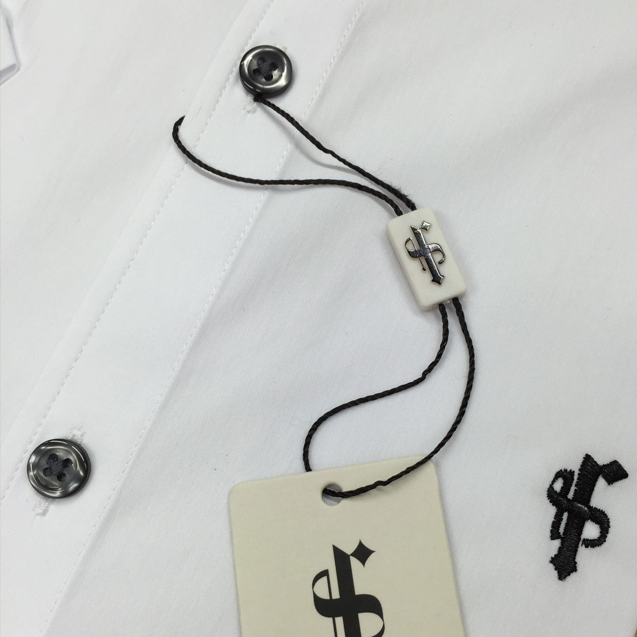 Super Slim Stretch Classic White Grandad Collar Short Sleeve - FS172