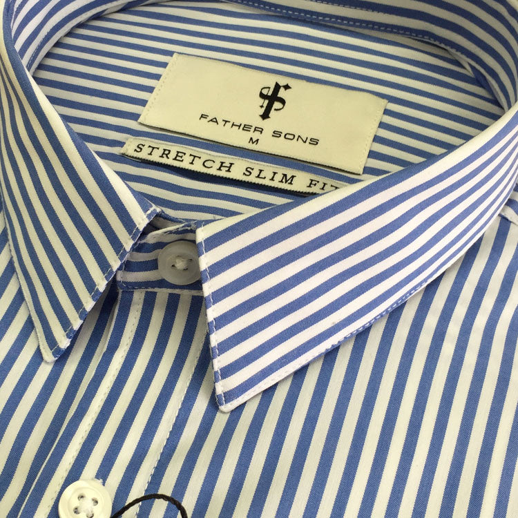 Super Slim Stretch Navy & White Stripe (Pink Emblem) - FS112P