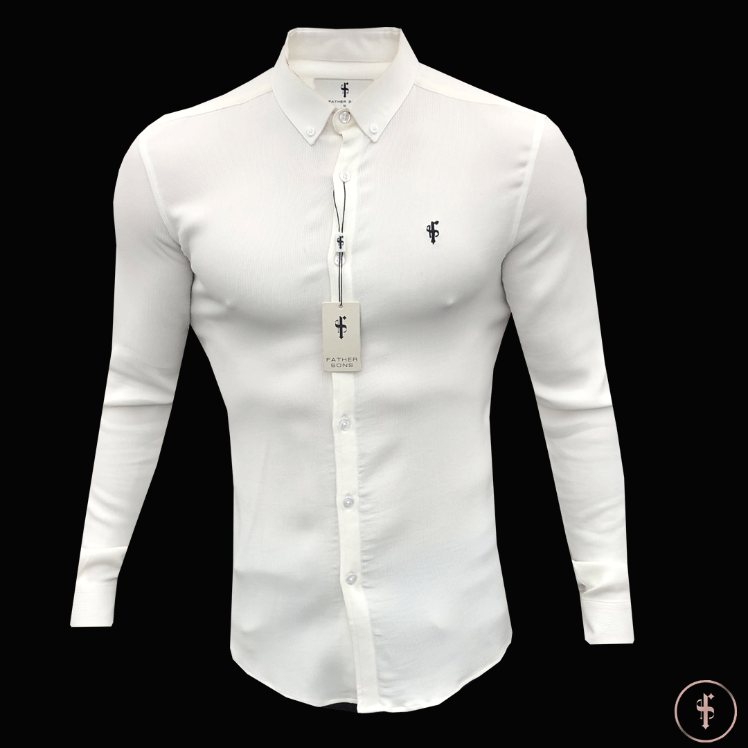 Super Slim Stretch Ribbed Cream Long Sleeve - FS440