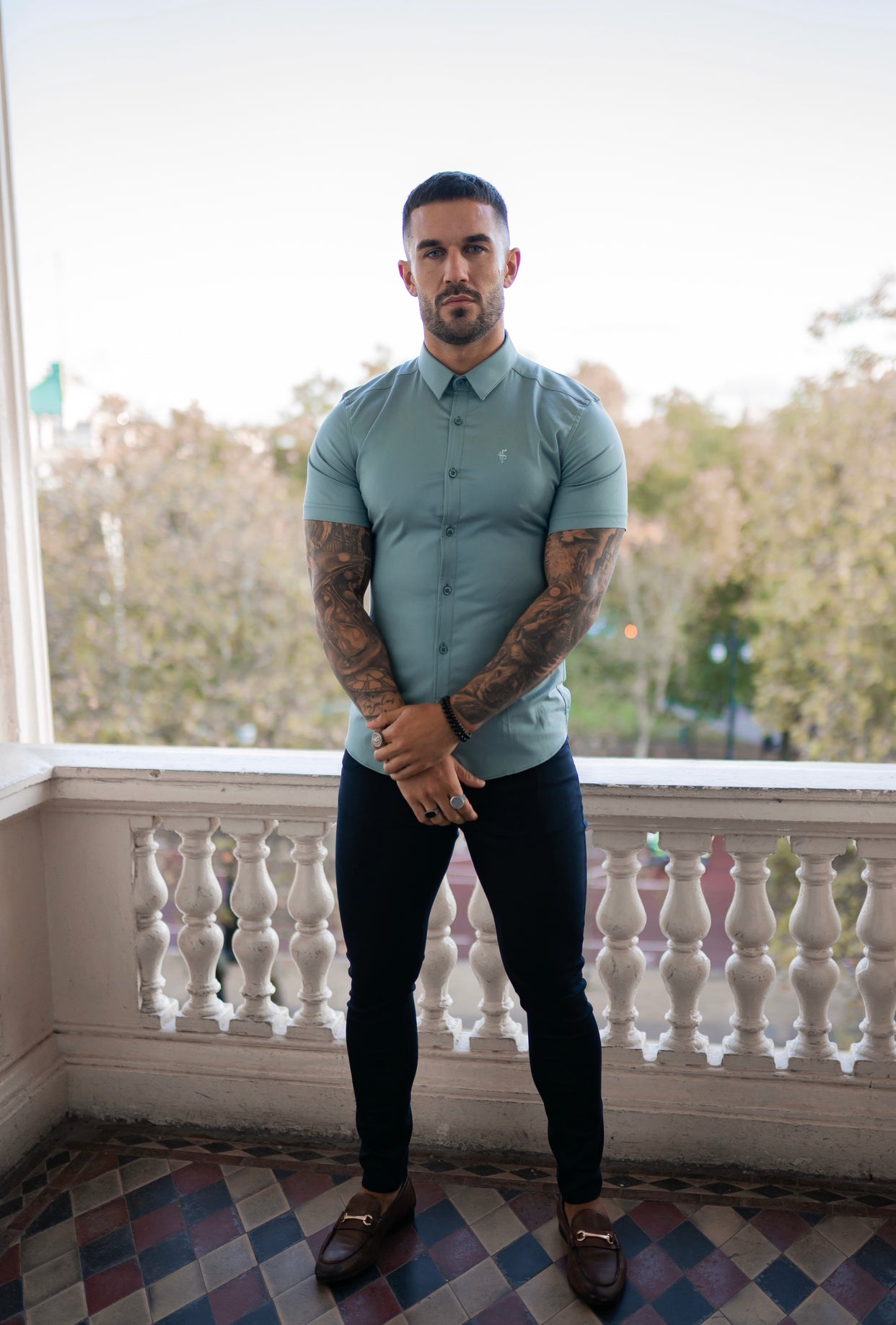 Slim Stretch Navy Sateen Trousers - FSH406