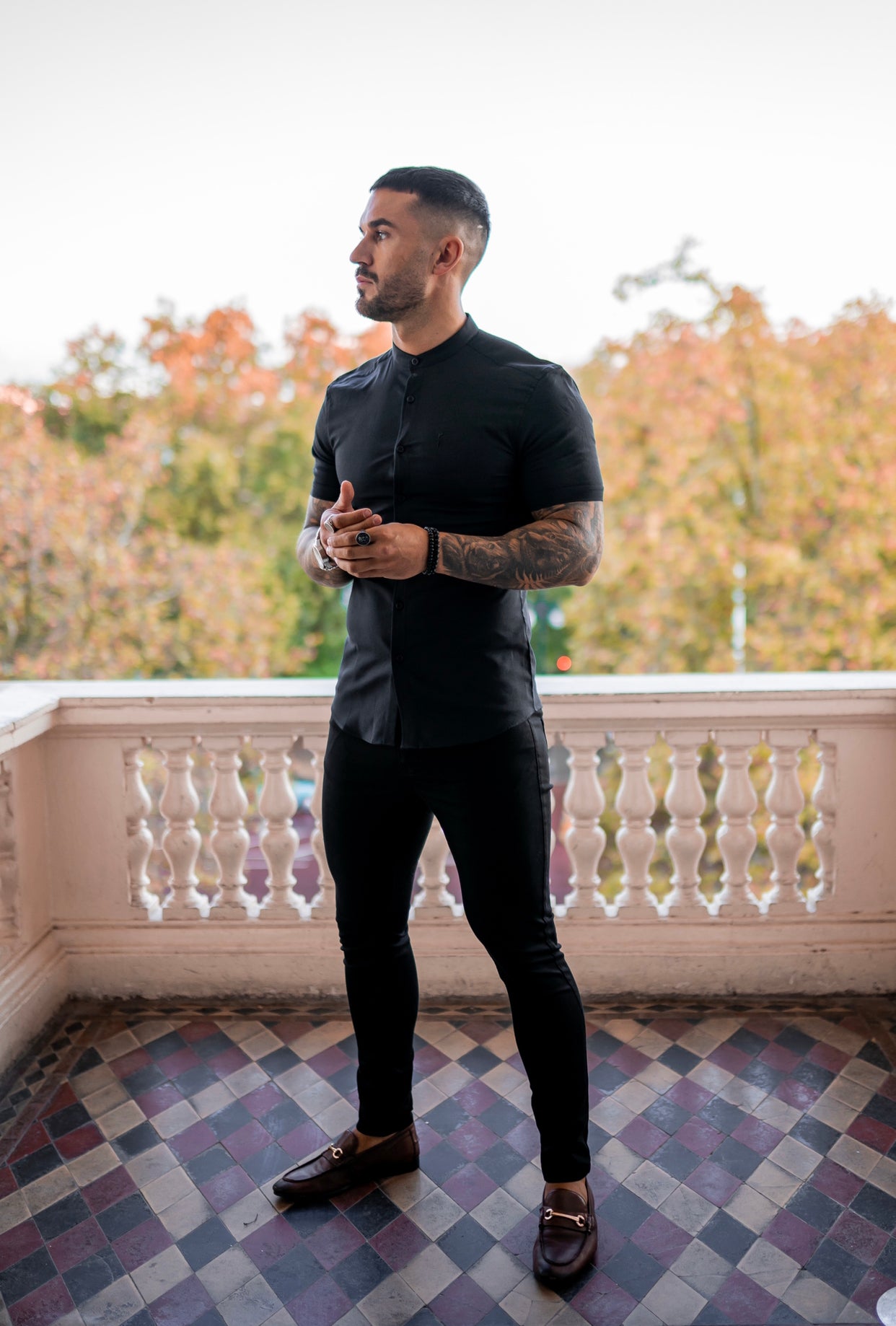 Slim Stretch Black Sateen Trousers - FSH405