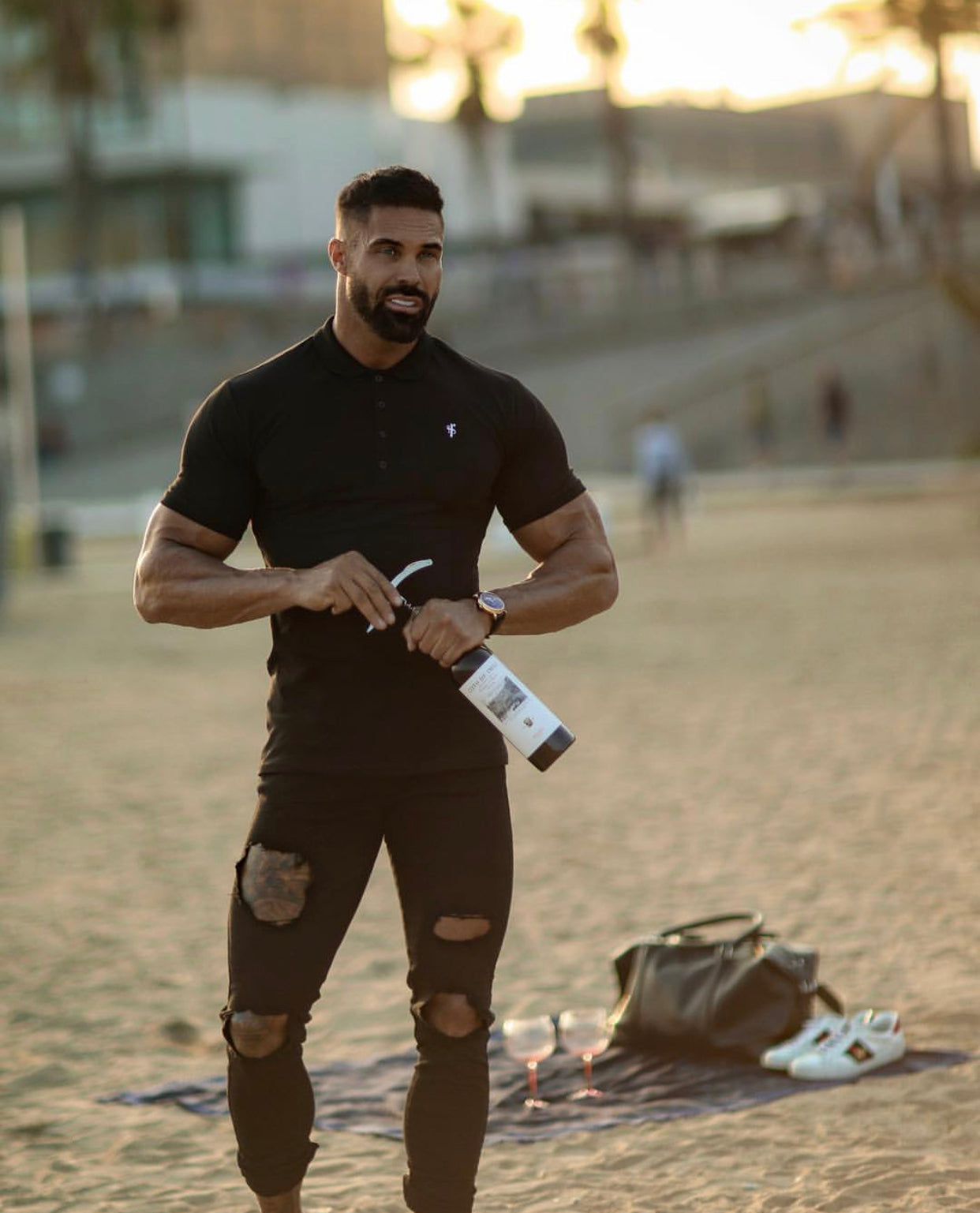 Classic Black Polo Shirt - FSH041