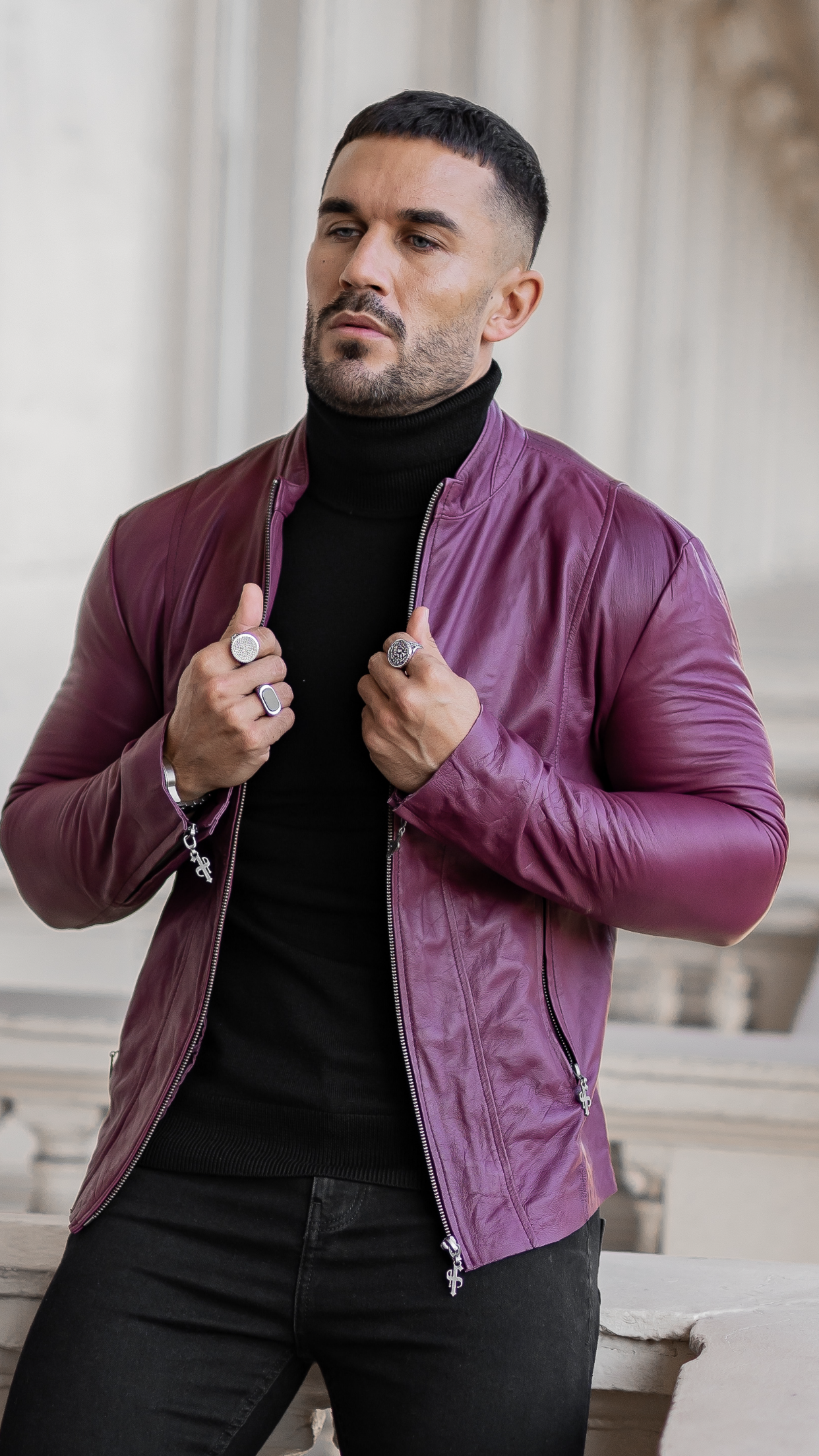 Oxblood Lambs Leather Jacket - FSH257
