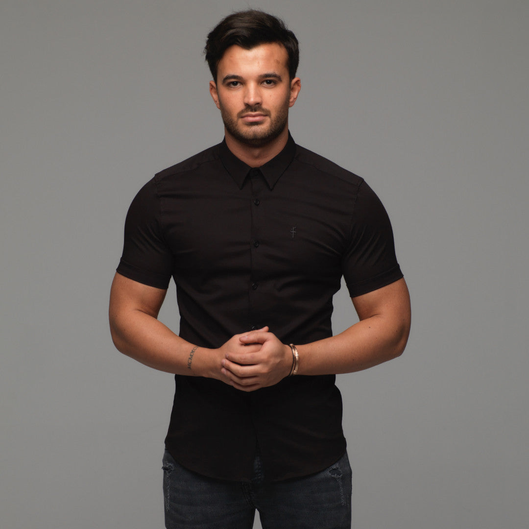 Super Slim Luxe Ultra Stretch Classic Black Short Sleeve - FS227