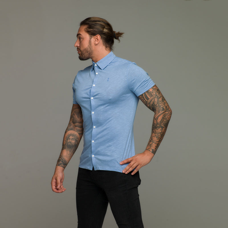 Father Sons Super Slim Baby Blue Jersey Short Sleeve - FSH015 (LAST CHANCE)