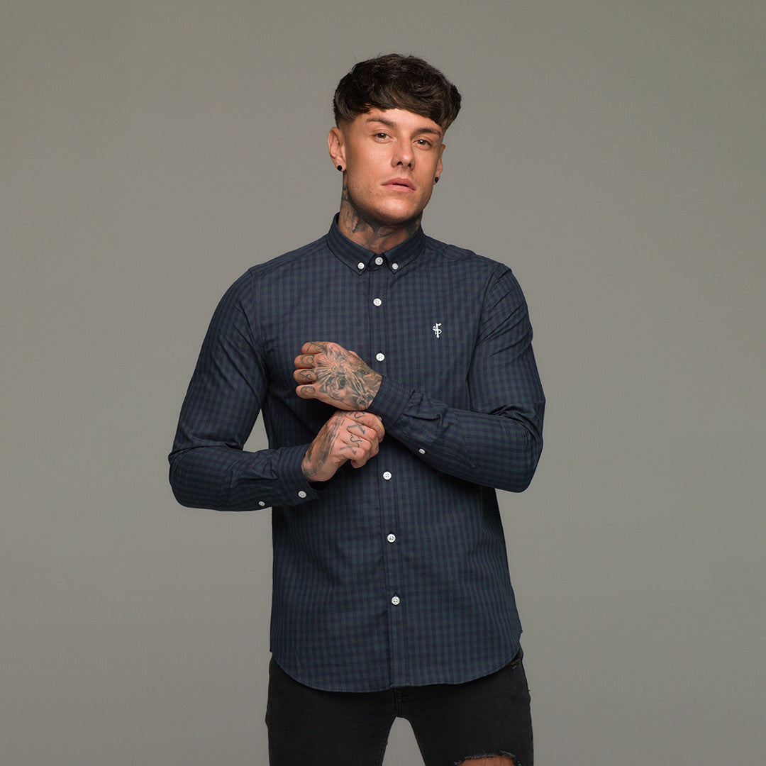 Green & Navy Tartan Long Sleeve - FS083 (LAST CHANCE)