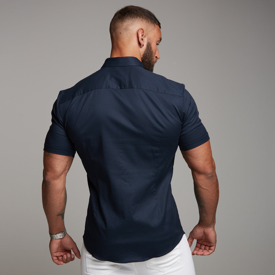 Super Slim Luxe Ultra Stretch Classic Navy Short Sleeve - FS330