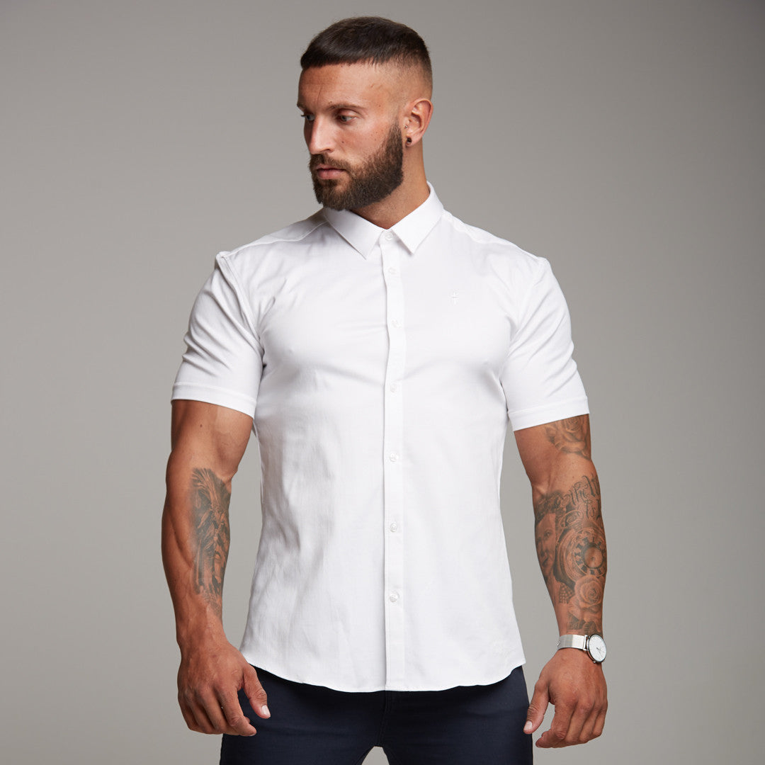 Super Slim Luxe Ultra Stretch Classic White Short Sleeve - FS332