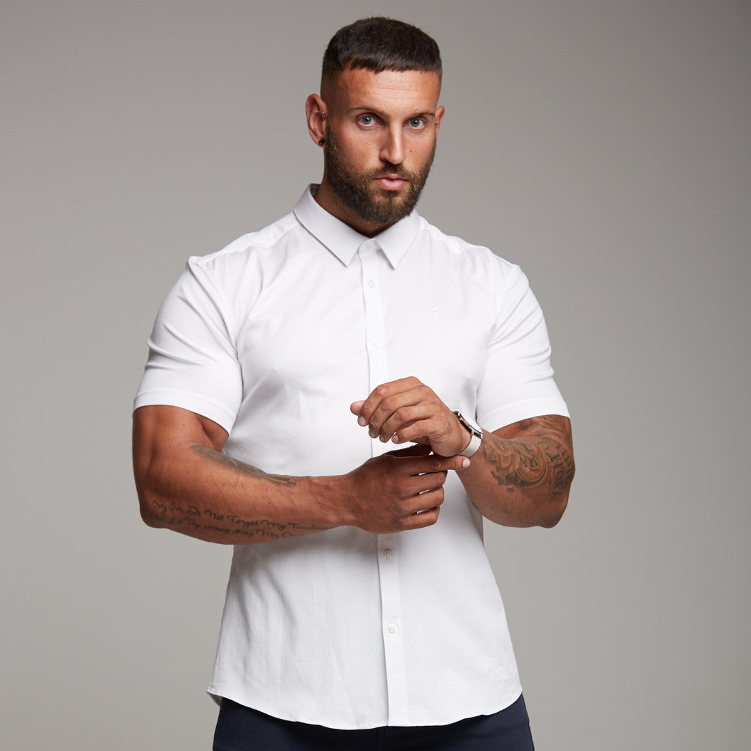 Super Slim Luxe Ultra Stretch Classic White Short Sleeve - FS332