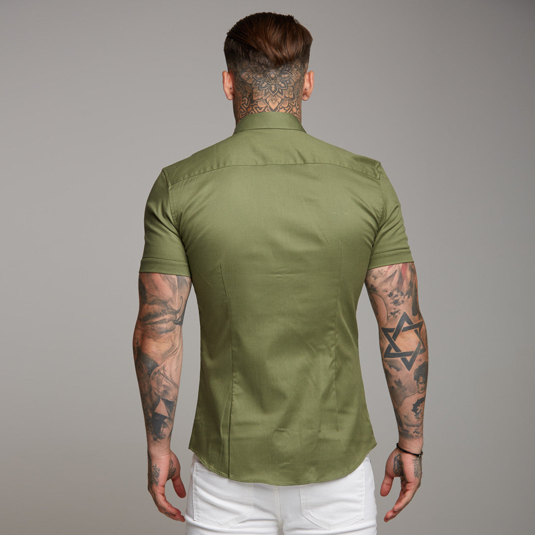 Super Slim Luxe Ultra Stretch Classic Khaki Short Sleeve - FS338