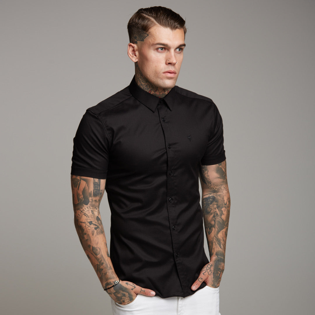Super Slim Luxe Ultra Stretch Classic Black Short Sleeve - FS227