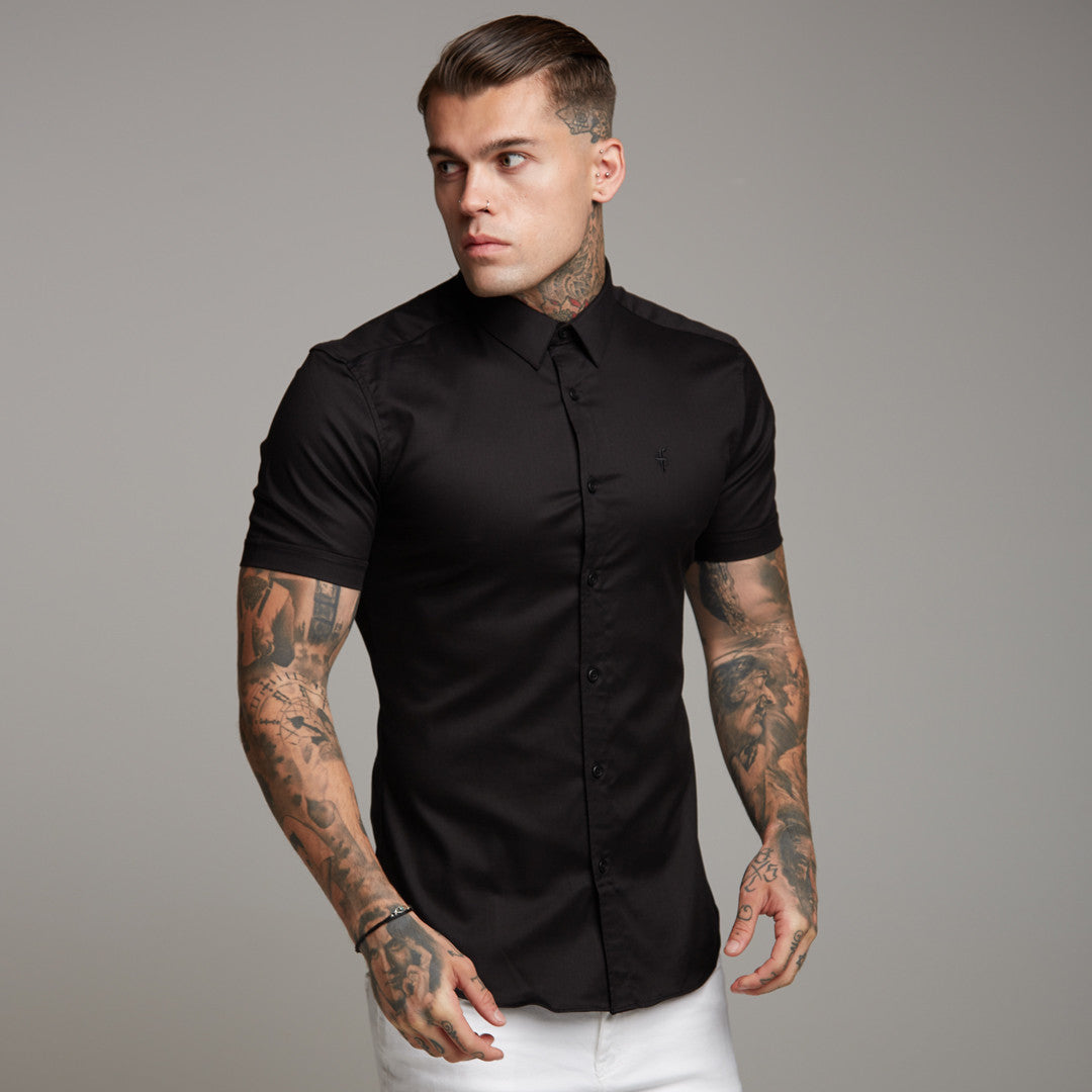 Super Slim Luxe Ultra Stretch Classic Black Short Sleeve - FS227