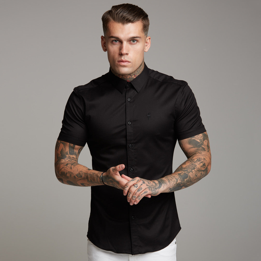 Super Slim Luxe Ultra Stretch Classic Black Short Sleeve - FS227