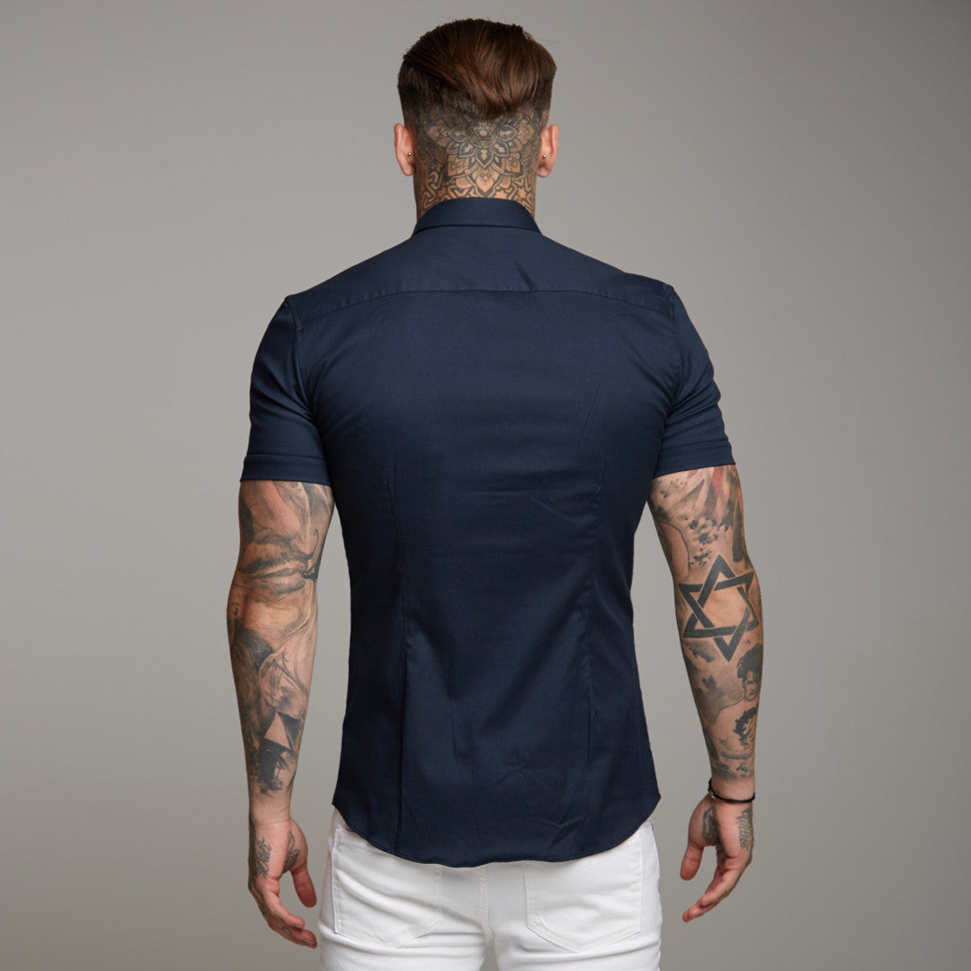 Super Slim Luxe Ultra Stretch Classic Navy Short Sleeve - FS330