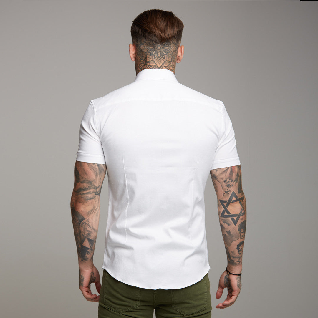 Super Slim Luxe Ultra Stretch Classic White Short Sleeve - FS332