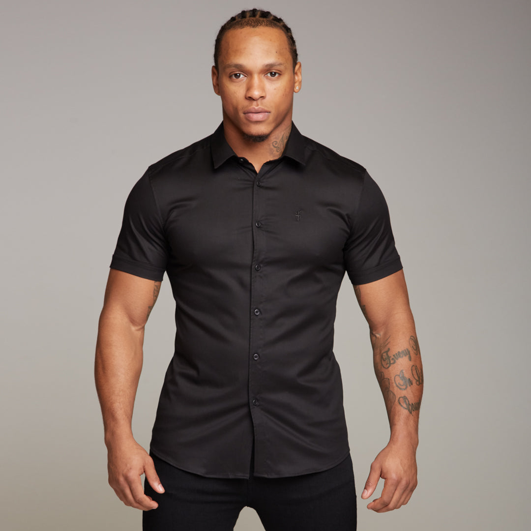 Super Slim Luxe Ultra Stretch Classic Black Short Sleeve - FS227
