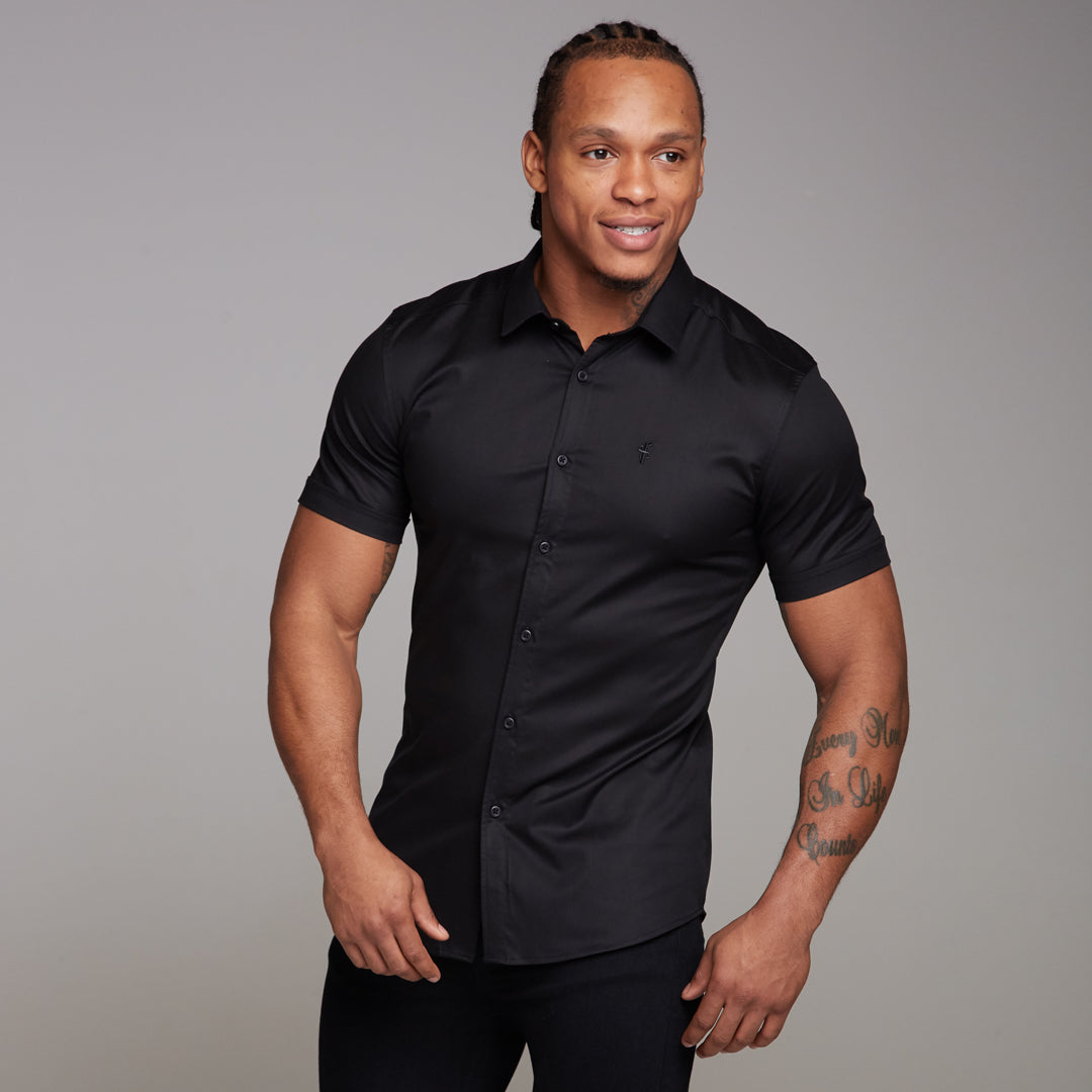 Super Slim Luxe Ultra Stretch Classic Black Short Sleeve - FS227