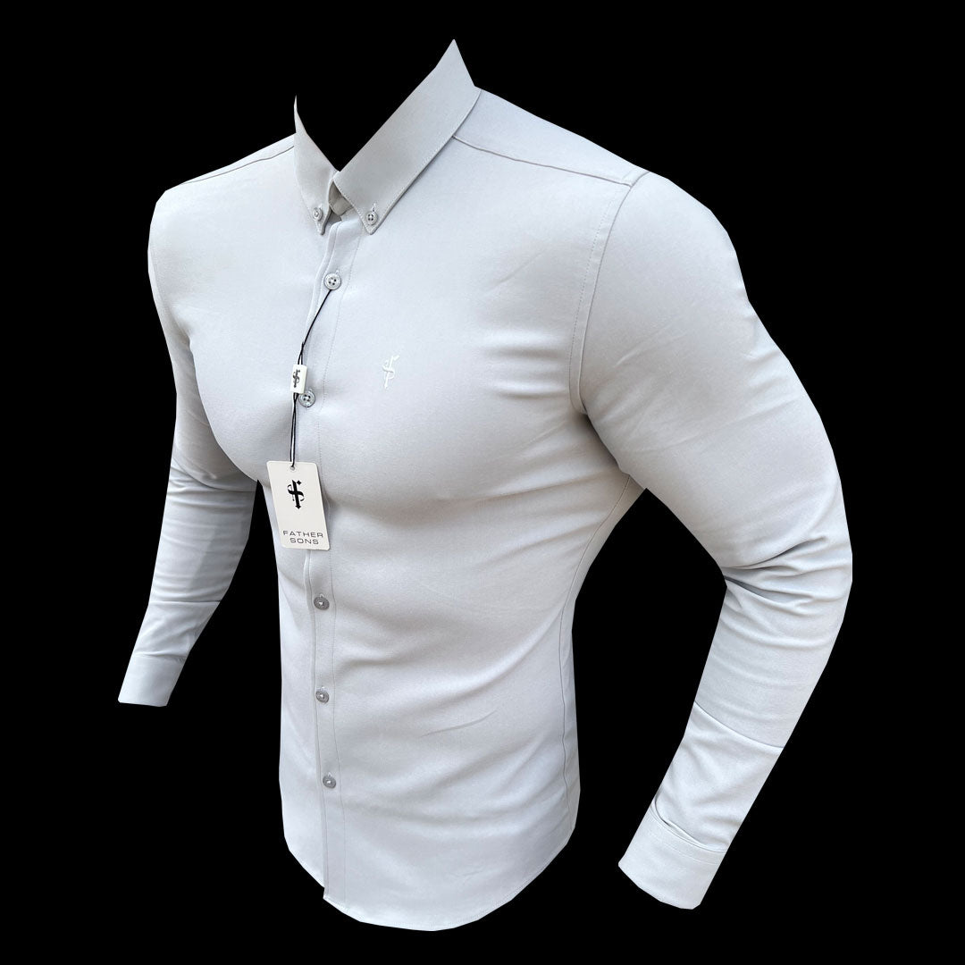 Super Slim Scuba Silver Grey Long Sleeve Stretch - FS882