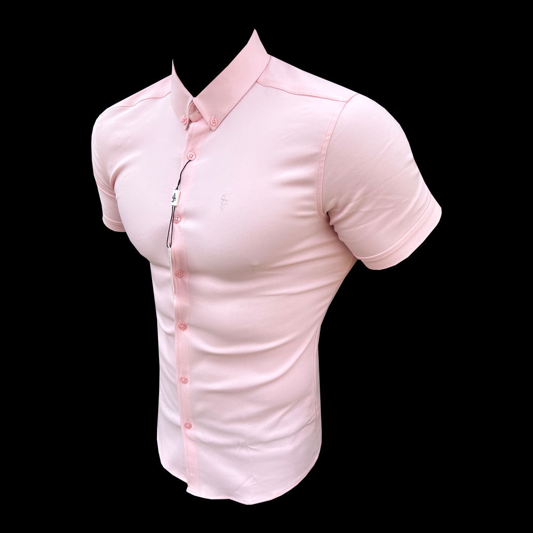 Super Slim Scuba Pink Short Sleeve Stretch - FS881