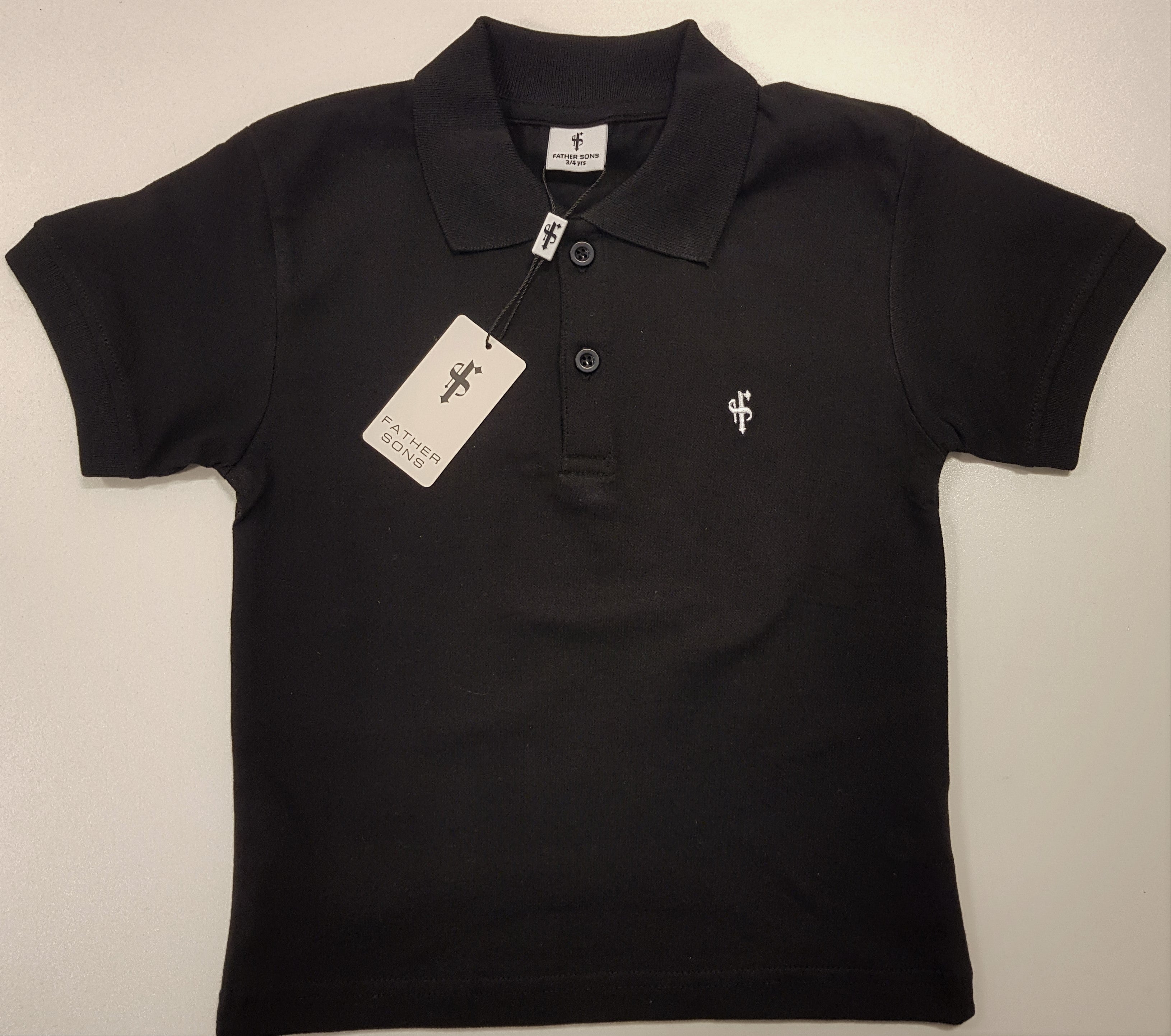 Boys Classic Black Polo Shirt - FSB019 (LAST CHANCE)