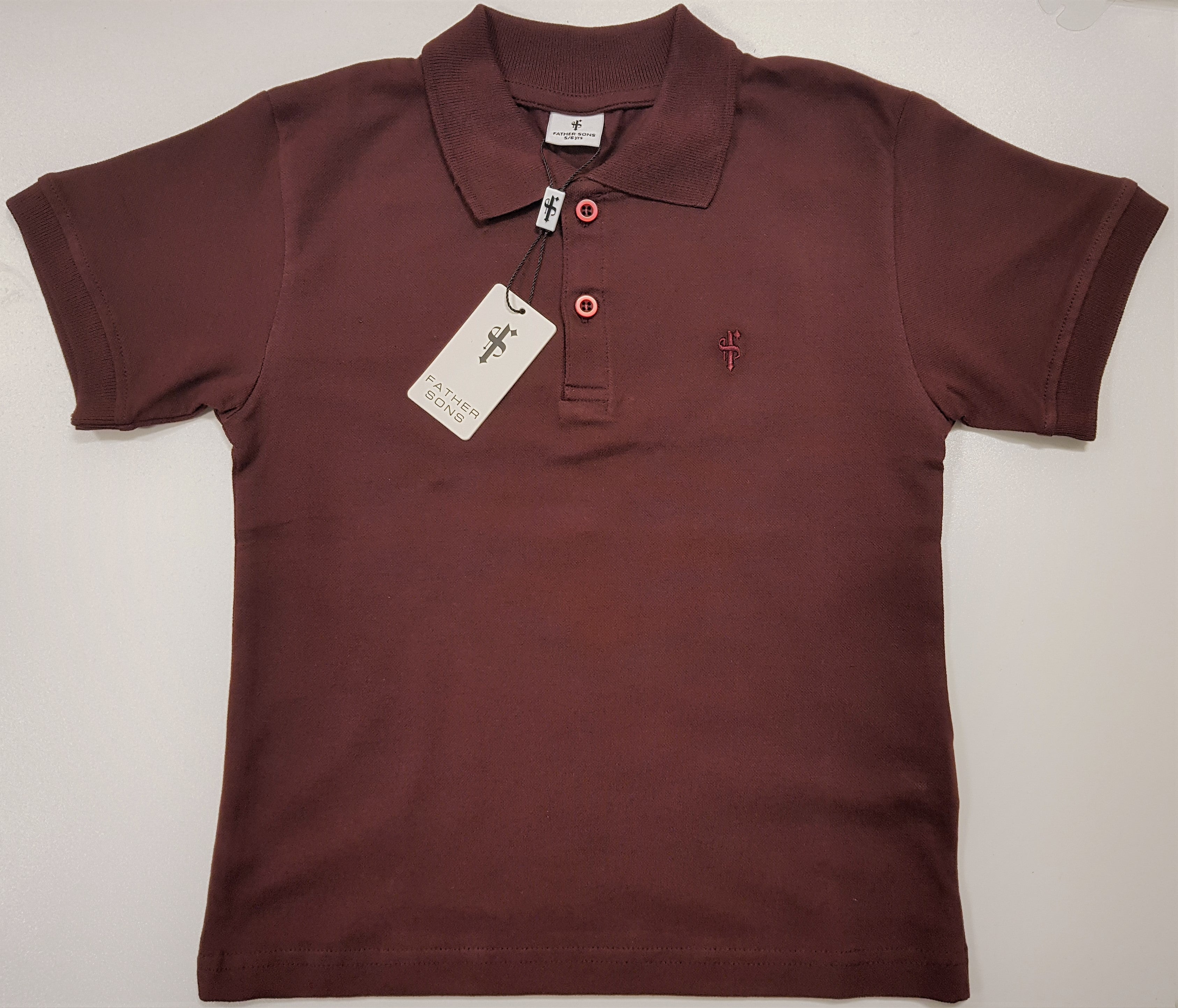 Boys Classic Burgundy Polo Shirt - FSB022 (LAST CHANCE)