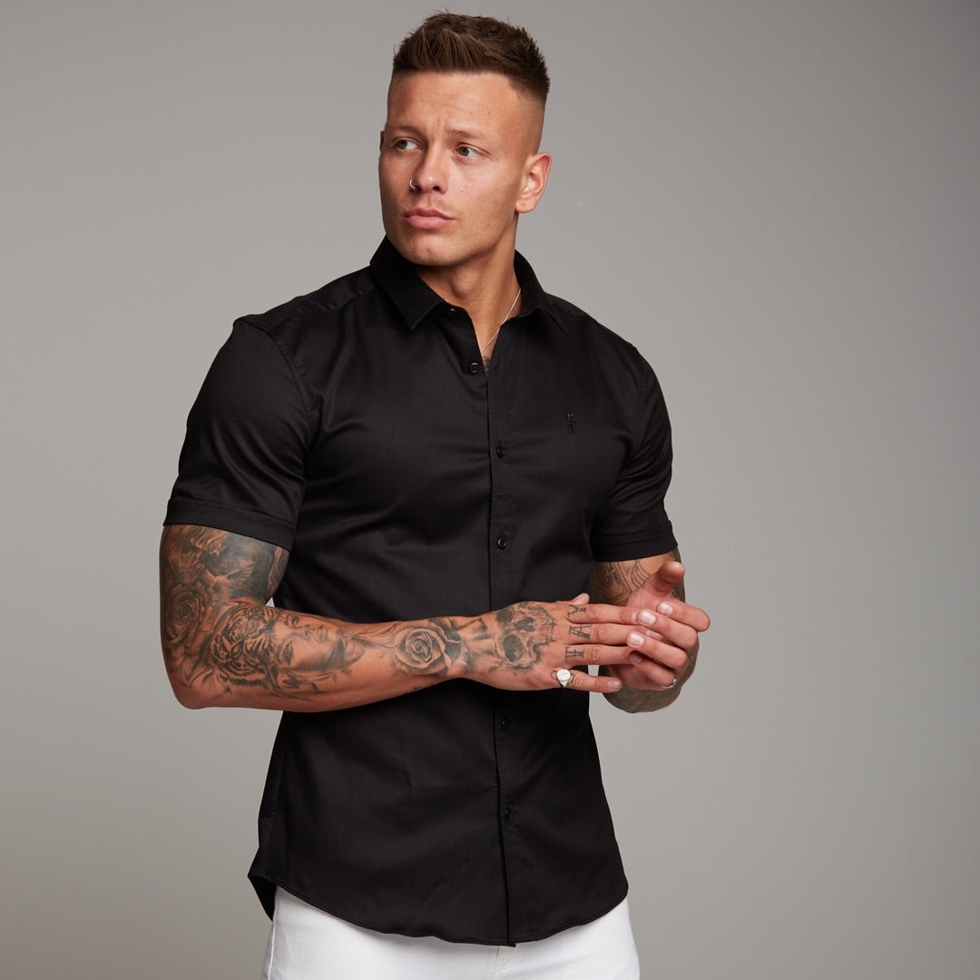 Super Slim Luxe Ultra Stretch Classic Black Short Sleeve - FS227