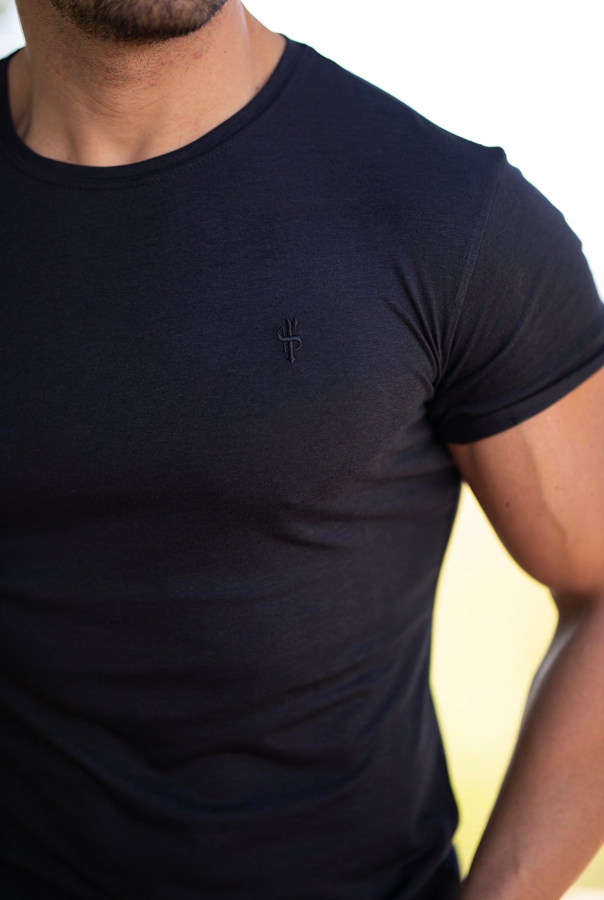 Navy Bamboo Crew T Shirt - FSH579