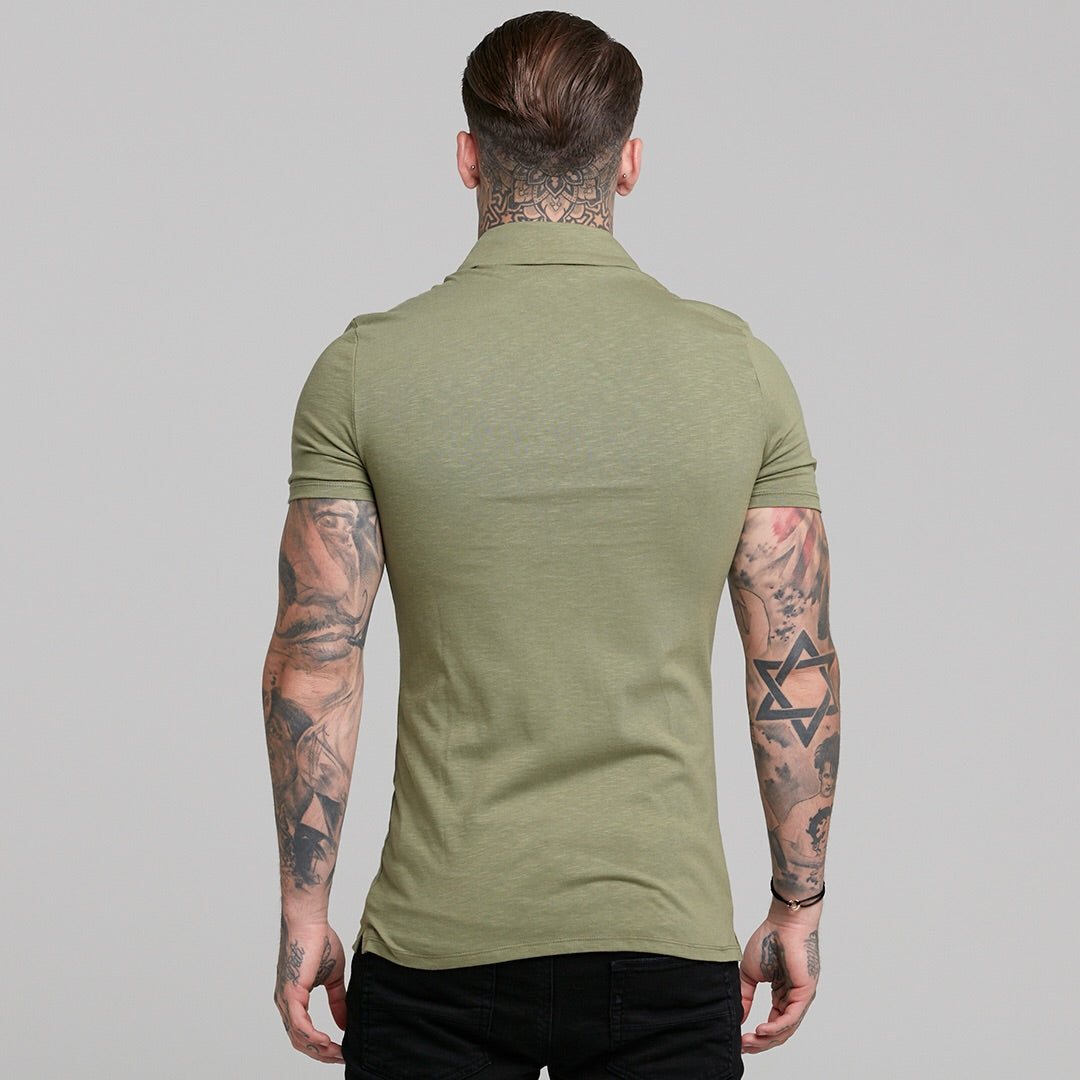 Super Slim Khaki Jersey Short Sleeve - FSH014 (LAST CHANCE)