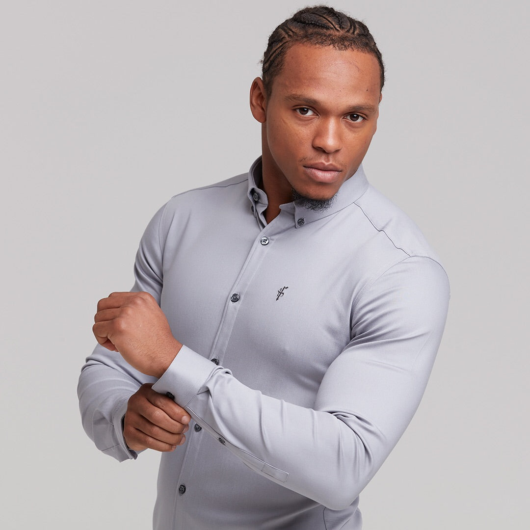 Super Slim Stretch Grey Denim Long Sleeve - FS209