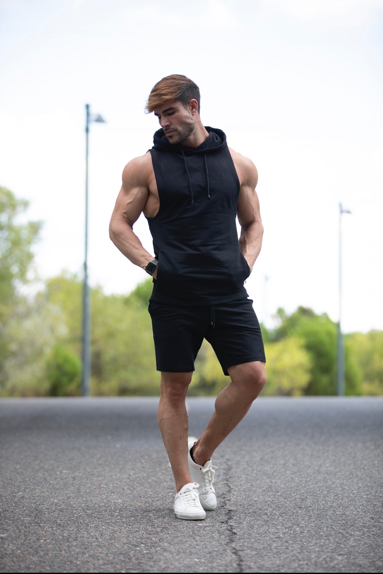 Black Elasticated Shorts - FSJS656
