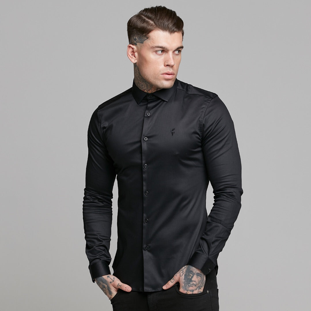 Slim Sateen Classic Black Long Sleeve - FS545